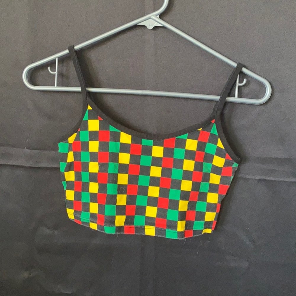 checkered crop top